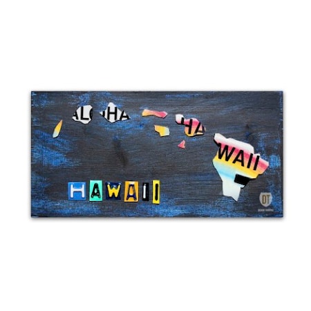 Trademark Fine Art Design Turnpike 'Hawaii State Map' Canvas Art, 10x19 ALI1249-C1019GG
